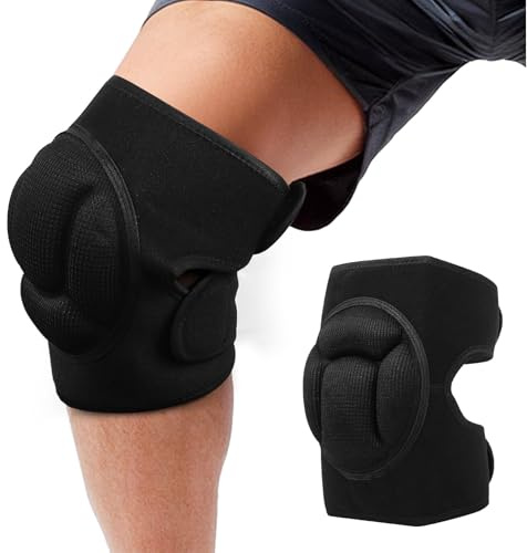 Aoyfuwell 1 PairKnee Pads Work, Kneepads for Work Knee Pads for Men Women, 20MM Thick Anti-Slip Collision Avoidance Garden Knee Pad Gardening House Cleaning Construction Flooring Sports（black）