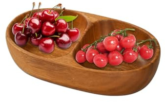 Boles Para Aperitivos Pequeños | Cuencos Pequeños Para Servir Contenedores Para Snacks | Contenedor De Madera Con Doble Compartimento Para Alimentos De Cocina Cereales Nueces Ensalada Dulces Encimera