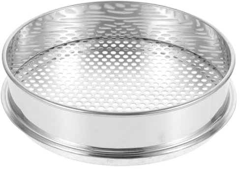 Alasum Setaccio Compatto e Versatile 20cm in Acciaio Inossidabile per Terriccio con Fori Rotondi da 4mm per Giardinaggio e Uso in Giardini All'aperto