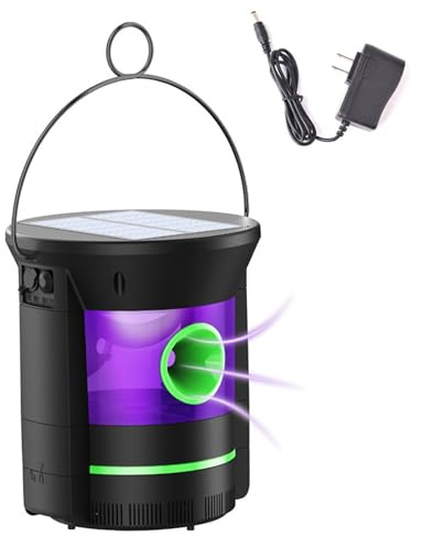 Trappola per vespe, Trappole per vespe da appendere all'aperto, Trappola per mosche sospesa Catturatore a doppio LED a energia solare per esterni con picchetto in alluminio per prato da giardino