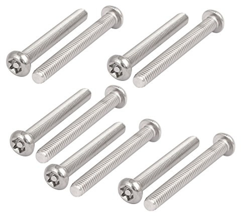 uxcell M6x50mm 304 Stainless Steel Button Head Torx Security Tamper Proof Screws 10pcs