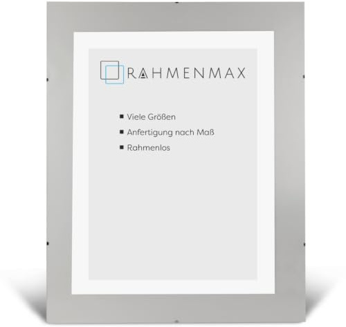 Rahmenloser Bildhalter nach Maß für Bild 50x75cm mit Acrylglas | Bruchsicheres 1mm Acrylglas klar und 2,5mm weiße MDF-Rückwand