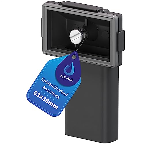 Desagüe para fregaderos de cocina de acero inoxidable con orificio de rebosadero rectangular en el lavabo, incluye junta y tornillo de fijación.