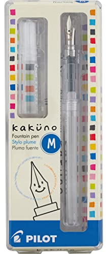 PILOT Kakuno Füllfederhalter, transparenter Schaft, mittlere Feder, 10822