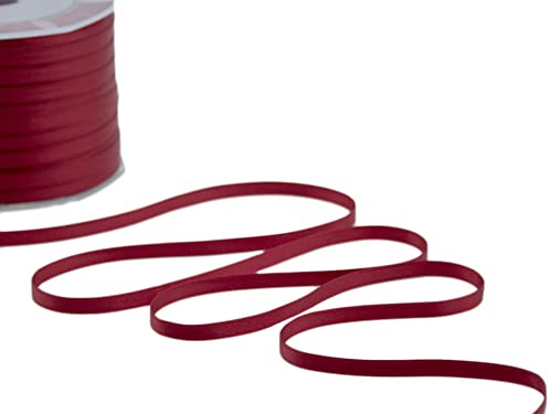 Furlanis - Doppelsatinband, Italienische Gewebe - Amaranth, 6 mm x 100 m, Bordeaux