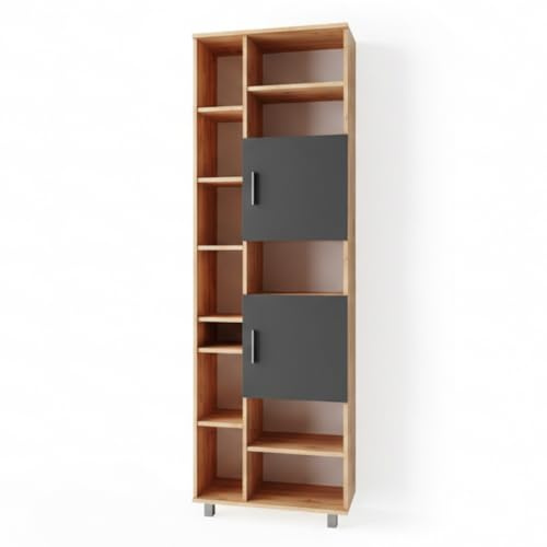 Vicco Badschrank Ilias, Goldkraft Eiche, 60 x 190 cm | mit variabler Regalaufteilung zur übersichtlichen Aufbewahrung