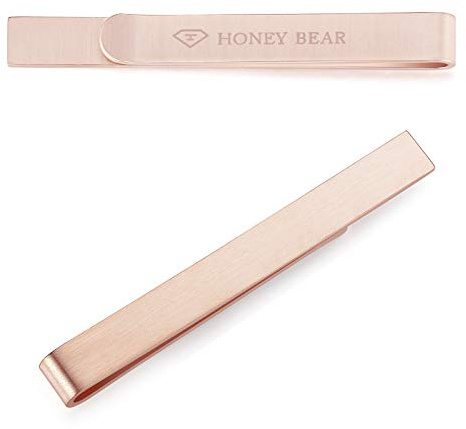 HONEY BEAR 5.4cm Herren Glänzend-Silber Krawattennadel Krawattenklammer Tie Clip 2.12inch