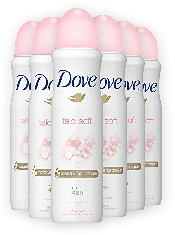 6er Pack - Dove Women Deospray - Talc Soft - 150ml