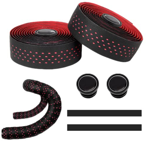 bangminda Cinta de Manillar para Bicicleta 2 Piezas Cinta de Manillar Bicicleta Carretera Montaña Ciclismo, Cinta Envolvente para Manillar de Bicicleta de Carretera (Rojo)