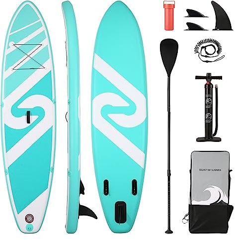 Stand Up Paddling Board SUP Board aufblasbar Stand-Up Paddle Board mit komplettem Premium-Zubehör 305x76x15cm für Jugendliche & Erwachsene Viel Spaß in Ozeanen, Seen und Flüssen