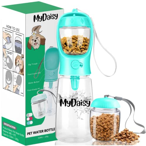 MYDAISY Borraccia per Cani Lavabile in Lavastoviglie, a Prova di Perdite, da Viaggio, Portatile, Grande Capacità 550ml, 100g - Accessori