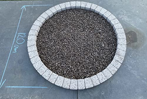 120 cm Garden Stones Circle Tree Surrounding Granite Bricks Plant Flowers Ring Lawn Grass Border Edging Decorative Concrete Stones Fountain Statue Bird Feeder Base Surround White Slabs