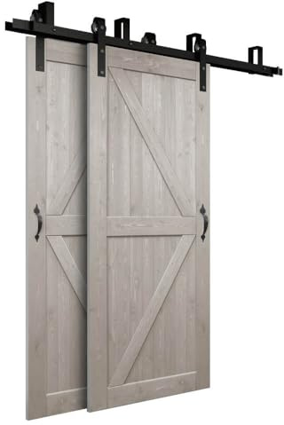 Home Deluxe - Doppelholzschiebetür SOLIA - Kiefernholz - 205 x 105 cm, inkl. Gleitschiene und Rollen I Holztür Wohnungstür Innentür