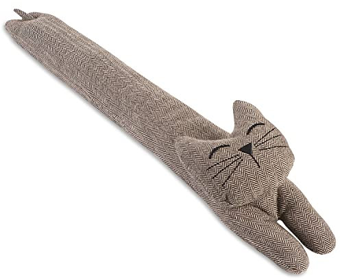 Door Draft Stoppers for Bottom of Door, Cute Door Stopper, Decorative Door Stop, Heavy Doorstop Cute Door Draft Blocker, Weighted Door Crack Blocker for Sound Noise Blocker, Cat Smiley