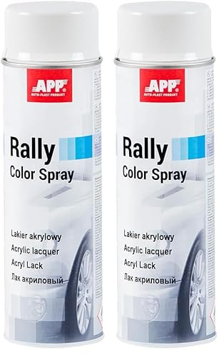 APP Rally Color Spray - Pintura Acrilica Blanca en Aerosol | Barniz Spray Blanco Brillante | Pintura Blanca para Madera, Metal, Plástico, Coche | Barniz Acrilico en Aerosol | Blanco Brillante | 500 ml