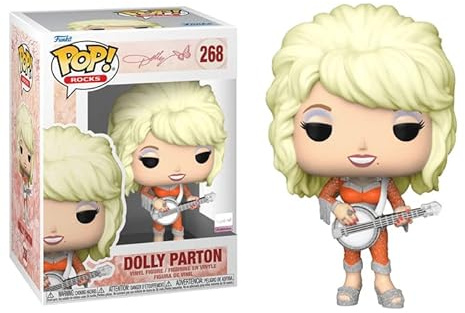 Funko Pop Dolly Parton + Protector Figurine en vinyle Pop ! Rocks Coffret cadeau livré avec étui de protection ToyBop Box Protector (Dolly Sparkling #268)