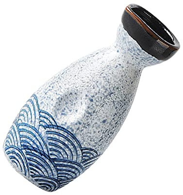 IMIKEYA Hand-Painted Glazed Sake Bottle Japanese Ceramics Sake Pot Porcelain Ceramic Serving Pot Traditional Japanese Set for Home and Dining