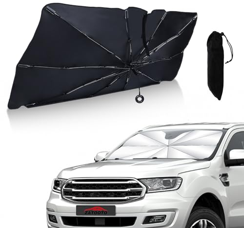 ZATOOTO Parasol Parabrisas Delantero para Coche, Parasol Coche Delantero, Paraguas Parasol Coche, Sombrilla para Parabrisas, Protección UV, Plegable, 150 x 82 cm