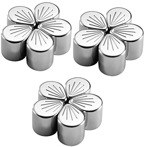 TOPBATHY 15pcs Whiskey Stones Stainless Steel Ice Cubes Reusable Whisky Chilling Rocks for Cold Drinks