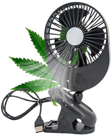TronicXL USB-fläkttillväxt Ventilationsfläkt med klämklämma klämma klämma klämfläkt I clipfläkt för hemlåda, odlingslåda, odlingskåp, Secret Jardin GrowPro DiamondBox Zelsius Mars Hydro etc.