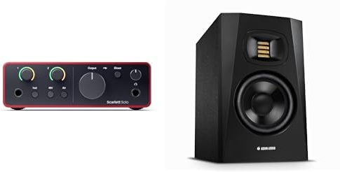 Focusrite Scarlett Solo 4th Gen USB Audio Interface + ADAM Audio T5V Studio Monitors (Pair)
