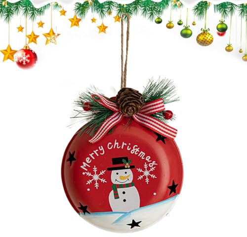 Fruusv Weihnachtsglocke | Elegante Weihnachtsbaumschmuck aus Metall | Dekoration für den Außenbereich, dekorativer Metallglocke Weihnachtsanhänger, festliche Weihnachtsglocken für Baum, Tür und