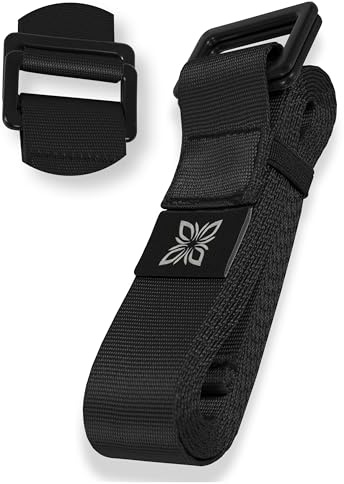 OMNANA EXtend Yogagurt 2,5m x 4cm – Yoga Gurt mit Schiebeschnalle aus Metall – Weich & hautfreundlich – Perfektes Yoga Zubehör für Dehnung & Stretching