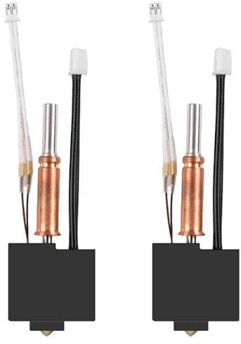2 Stück Hotend-Kit für Anycbic Kobra 3, 0,4 mm Messingdüse Anycubic Kobra 3 Hotend mit 2 Stück, 3D Drucker Extruder V5 J-Head Druckkopf 24V Keramik Heizpatrone Hotend für Kobra 3, Kobra 3 Combo