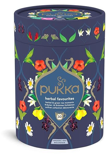 Pukka Tisane Favourites Collection, Confezione Regalo Tisane Biologiche Pukka più Apprezzate, 5 Gusti, Deliziose Erbe Biologiche, Per Una Dose Quotidiana Di Benessere e Gusto, Idea Regalo, 30 Filtri