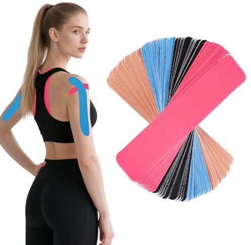 Kinesiotapes, 60 Pcs Kinesiologie Tape Sport Streifen Precut (25cm X 5cm), Physio Tape Kinesio Tapes Sporttape Taping Band Für Muskelunterstützung, Knie, Ellenbogen Und Schulter