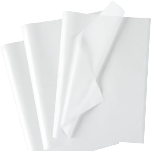 60 Seidenpapier für Geschenktüten, Weißes Seidenpapier Verpackungsmaterial, schimmerndes Metallic Seidenpapier mit Perlmutt, Transparentpapier für Geburtstag, Weihnachten, Party, 50 x 35 cm