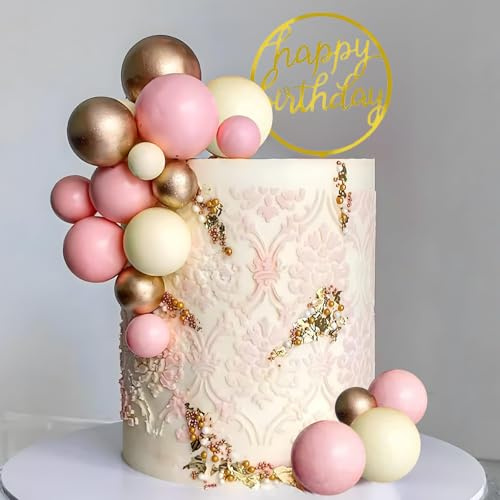 Kuchen Kugeln Deko, 25pcs Tortendeko Kugeln, Cake Topper Kugel, kuchen topper kugel, Geeignet als Kuchendekoration für Hochzeitsfeiern, Babypartys und Geburtstagsfeiern