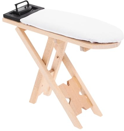 HONITANO Iron Table Model Kit for Boy Girl Miniature Ironing Board Dollhouse Furniture