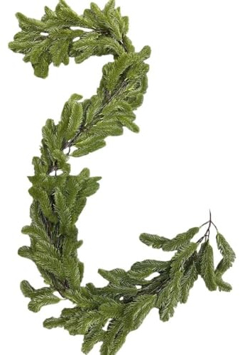 HavenDomicile Decorative Pine Garland 190cm, Winter Greenery Cypress Vine, For Indoor Outdoor Home Table Mantel Wall Decor