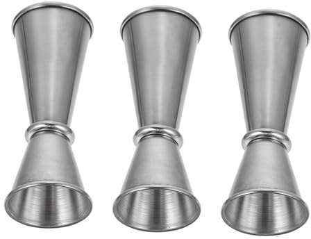 TOYZFRIENDY 3 pièces Doseur Cocktail INOX Double Tête Lot de Tasses à Mesurer Acier Inoxydable et Polyvalent pour Bar Restaurant et Usage Familial