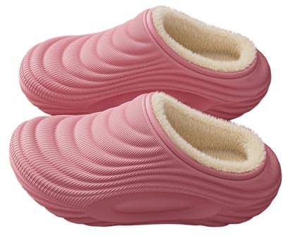 Générique Chaussons Chauds pour Femme - Sabots d'hiver doublés - Imperméables - Doux et Confortables - en Peluche - Antidérapants - Chaussures d'hiver - Chaussures de Jardin d'extérieur