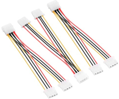 PNGKNYOCN Câble répartiteur d'alimentation Molex à 4 broches, grand câble d'extension d'alimentation Molex à 4 broches 1 mâle vers 2 femelles pour disque dur IDE d'ordinateur（3 Pack）