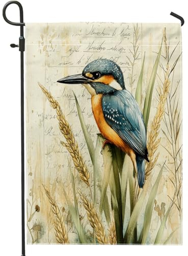 Drapeau De La Fierté Martin-Pêcheur D'Automne Durable Drapeau Décoratif Amusant Bannière De Cour Pour Ferme Balcon Bureaux 12X18 Inch