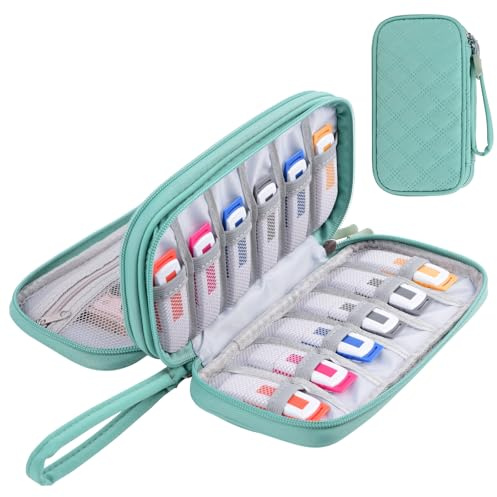 Flash Drive Case Usb Storage Case, Portable Organizer Holder for Thumb Drives, Memory Sticks, Jump Drives with 18 slots (Mint Green)