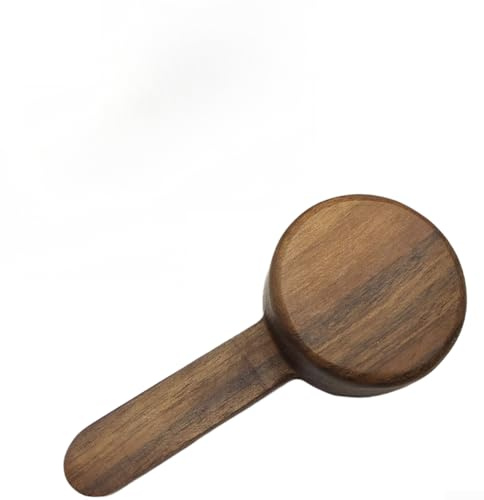 Cuchara medidora de madera de nogal, capacidad de 8 g/10 g para una preparación precisa, mango ergonómico para uso doméstico y cafetería (corta)