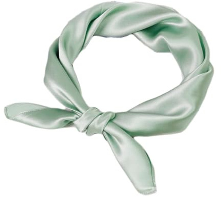 UK_Stone 100% Seide Unisex Einfarbig Bandana Schal Halstuch 50*50cm (Grün)