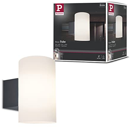 Paulmann 94186 Außenleuchte Wandleuchte Tube IP54 Spritzwassergeschützt Wandlampe für E27 Lampen Wandstrahler max. 15W Anthrazit ohne Leuchtmittel
