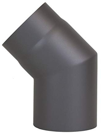 LANZZAS Ofenrohr Bogen 45° Grad im Durchmesser, DN, Ø 150 mm, in der Farbe gussgrau - weitere Rohre aus unserem Sortiment, finden Sie hier.