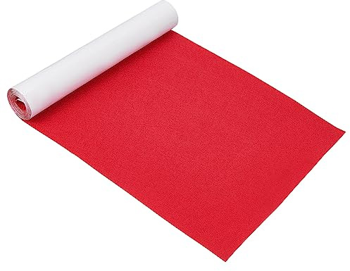 BENECREAT 40x200cm Rot selbstklebend klebrig Unterstützt Filz Mehrzweck Klebefolie für Box Liner, Cup Mat, Bilderrahmen, Stuhlbein, 1 mm Dicke | Mehrzweck-Klebestoffrolle, starke Haftung & Weihnachten, für Schubladenbox-Auskleidung, Tassenmatte, Bilderrahmen, Stuhlbein