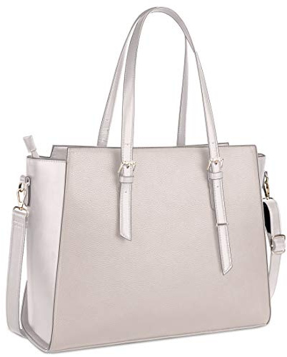 Bolso Mujer Bolso Universidad Mujer Bolso para Portatil 15.6 Pulgadas Grande Impermeable Bolso Shopper Mujer Cuero PU Bolso Shopper Bolsa Beige