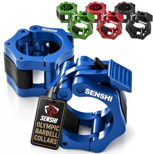 Senshi Japan Olympic Bar Collars Quick & East Barbell Collars, Portable & Travel Friendly, Heavy Duty Performance, Securely Fastened