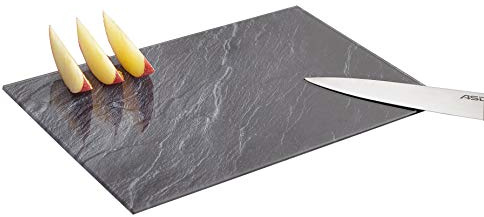 Tempered Glass Cutting Board 40x30cm Non-Slip Worktop Saver Chopping Board Countertop Saver Scratch Resistant Heat Resistant Shatter Resistant Dishwasher Safe 30 * 20cm Slate Effect