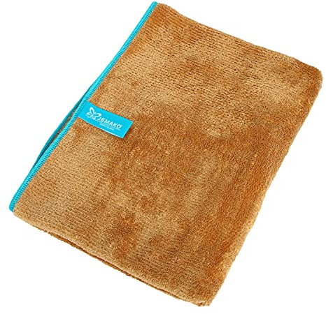 Jemako Fell-Profi Hundehandtuch Haustier-Trockentuch Haustier-Handtuch zur Haustier-Pflege, schonende Felltrocknung (M (45 x 85 cm)) inkl. SINLAND Wäschenetz