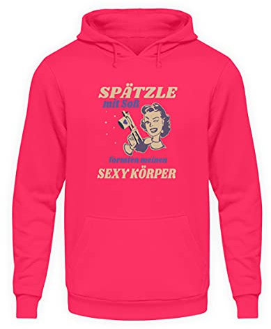 Spätzle avec sauce – Proverbes souabes – Cadeaux – Sweat à capuche unisexe, rose, L
