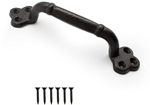 KLEHOPE Schiebetürgriff Scheunentor Griff, Gusseiserne Türgriffe, Griffe Schwarz Wird für Türschuppen, Garagen, Schränke, Badezimmergriffe Verwendet (Die Länge ist 220mm)